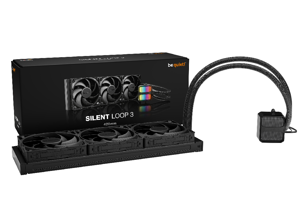 AIO Liquid Cooling be quiet! "Silent Loop 3 420mm& 198343DB 3X140MM Pwm 1900RPM 784 Cfm PUMP3500RPM Argb 2010G Model Silent Loop 3 420MM Color Option Black Dimensions Radiator Incl F - миниатюра 3