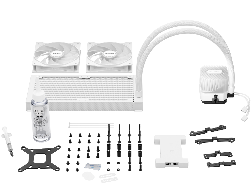 AIO Liquid Cooling be quiet! "Light Loop 240mm&quo White 154349DB 2X120MM Argb Fans Pwm 2100RPM Argb Block Argbpwmhub 1200G - миниатюра 6