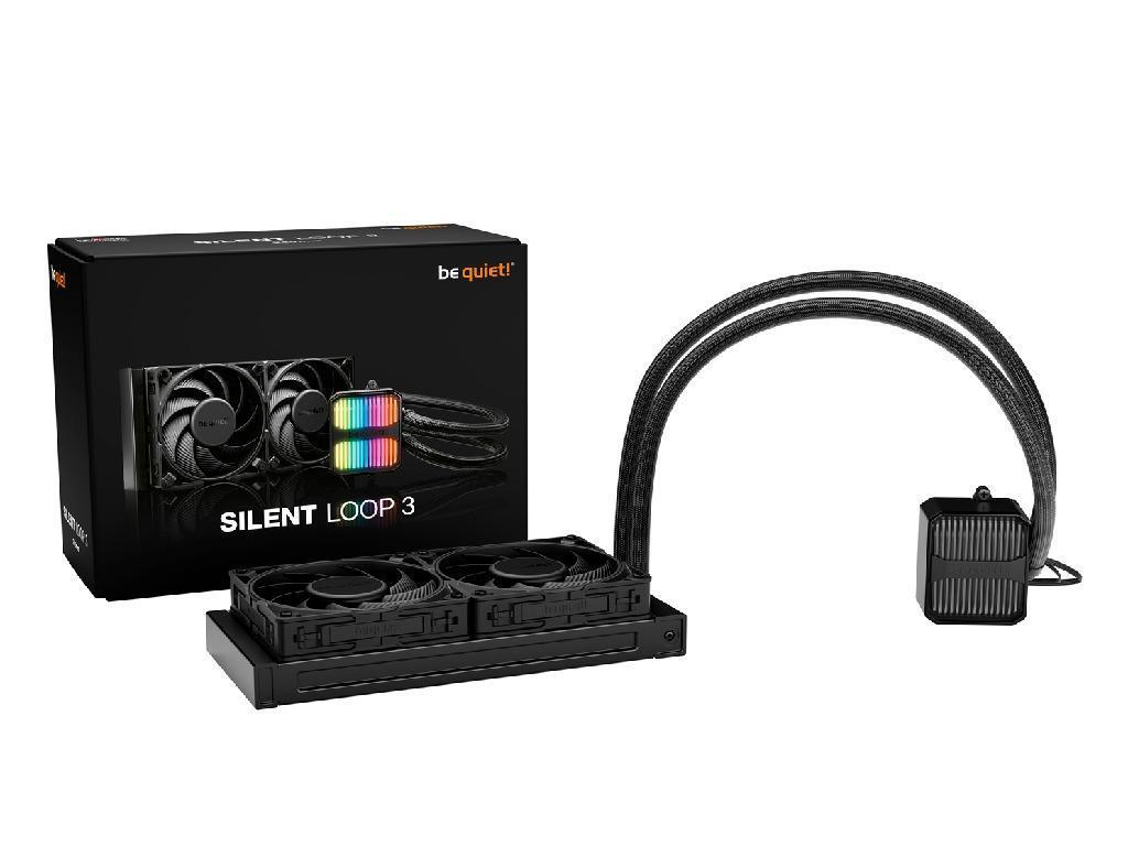 AIO Liquid Cooling be quiet! "Silent Loop 3 240mm" (19,8-38.8dB, 3x120mm, PWM, 2500RPM, 76.7 CFM, Pump3500RPM, ARGB, 1770g.) - миниатюра 2