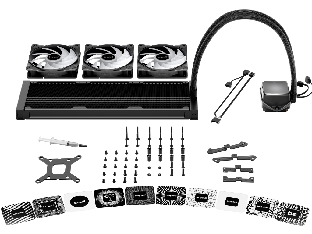 AIO Liquid Cooling be quiet! "Pure Loop 3 LX 360mm" (15.4-37.2dB, 3x120mm, PWM, 2100RPM, 61.8 CFM, Pump5500RPM, ARGB 1280g.) Dimensiune ventilatoare 120 mm Numarul de ventilatoare incluse 3 Conector pentru ventilator 4 pini Efecte de iluminare / tip LED ARGB Viteza maxima a ventilatorului 2100 rpm Nivel zgomot 36,9 dBA - миниатюра 4