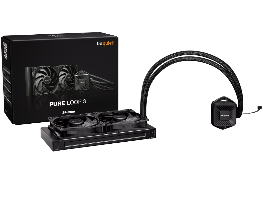 AIO Liquid Cooling be quiet! "Pure Loop 3 240mm&qu 154352DB 2X120MM Pwm 2100RPM 596 Cfm PUMP5500RPM 1020G Dimensiune Ventilatoare 120 Mm Numarul De Ventilatoare Incluse 2 Conector Pentru Ve
