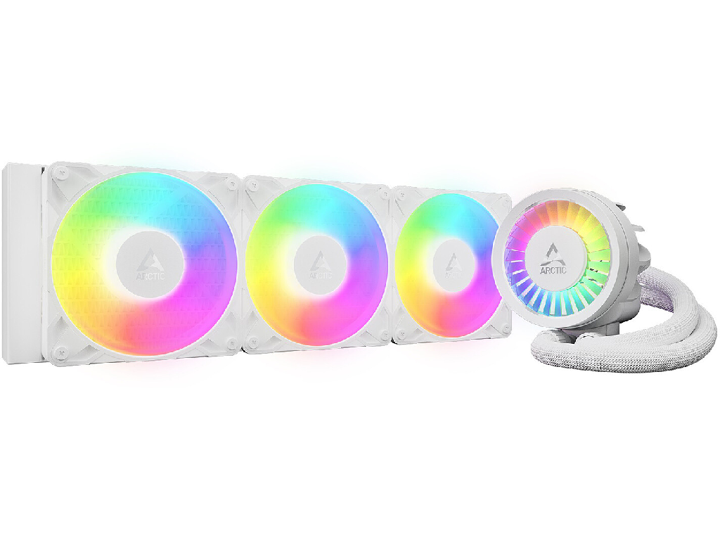 Arctic Liquid Freezer III Pro 360 A-RGB White Multi Compatible All-In-One CPU Water Cooler, Intel 1851/1700 AMD AM5/AM4, VRM Fan A-RGB 400–2500rpm, Pump 800–2800rpm, 3x120mm P12 Pro A-RGB Fan 600–3000rpm, Airflow 77 cfm/131 m3/h, FDB, ACFRE00188A