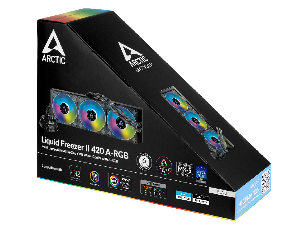 Arctic Liquid Freezer II 420 A-RGB Multi Compatible All-In-One CPU Water Cooler with A-RGB, Intel 1700, 1200, 115X - миниатюра 6