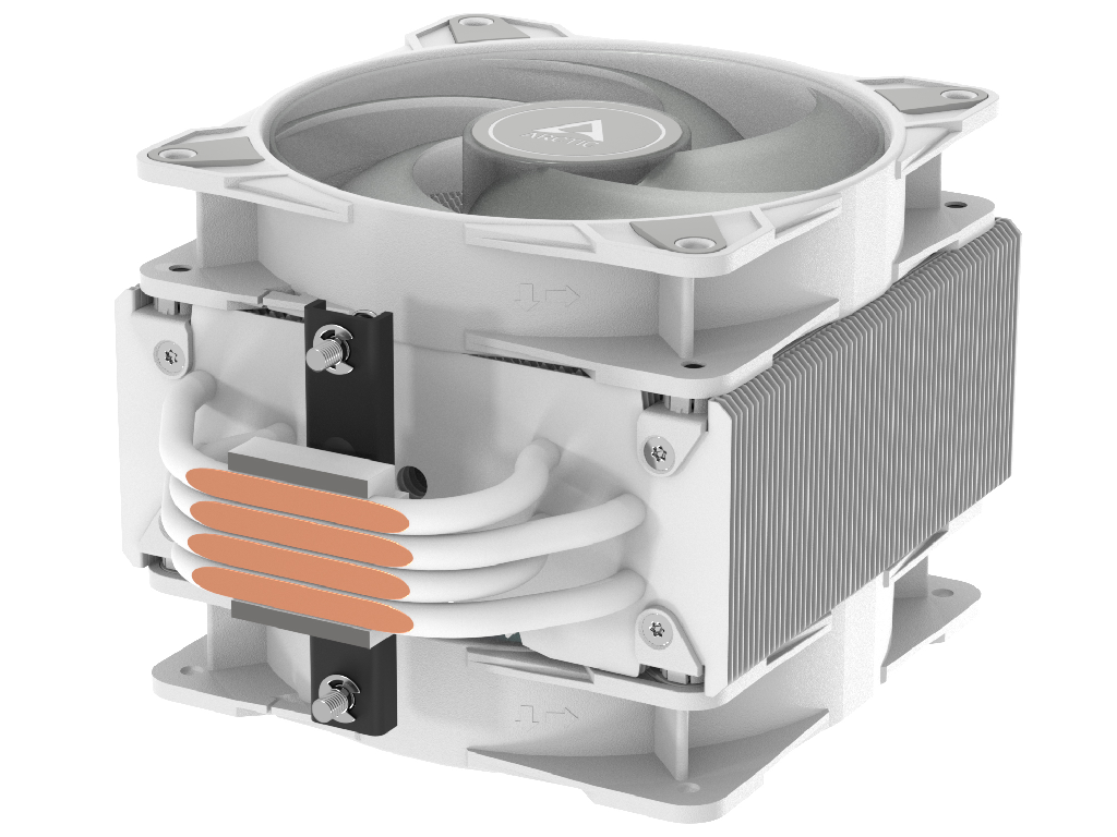 Cooler Arctic Freezer 36 A-RGB (White) for AMD Intel, Intel LGA1851/LGA1700, AMD AM4/AM5, 2 x FAN P12 PWM PST A-RGB 120mm, 200-2000rpm PWM, Fluid Dynamic Bearing, ACFRE00125A - миниатюра 4