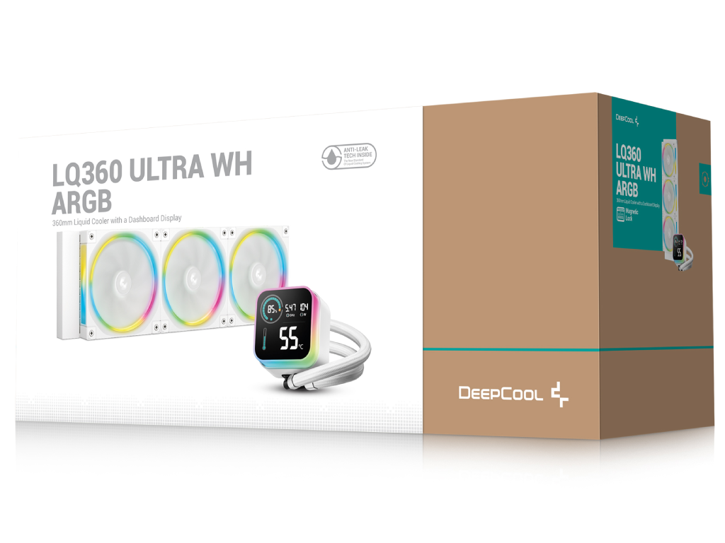 AIO Liquid Cooling Deepcool "LQ360 ULTRA WH ARGB&q 32DBA 5002150RPM 55CFM 3X120MM 3400 Rpm Argb Led Digital Display 1900G White Dimensiune Ventilatoare 120 Mm Numarul De Ventilatoare Inclus - миниатюра 6