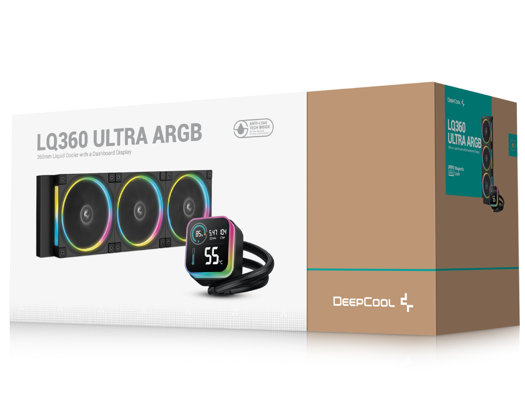 AIO Liquid Cooling Deepcool "LQ360 ULTRA ARGB" ( 32dBA, 500-2150RPM, 55CFM, 3x120mm, 3400 RPM, ARGB, LED Digital Display, 1900g.) - миниатюра 6
