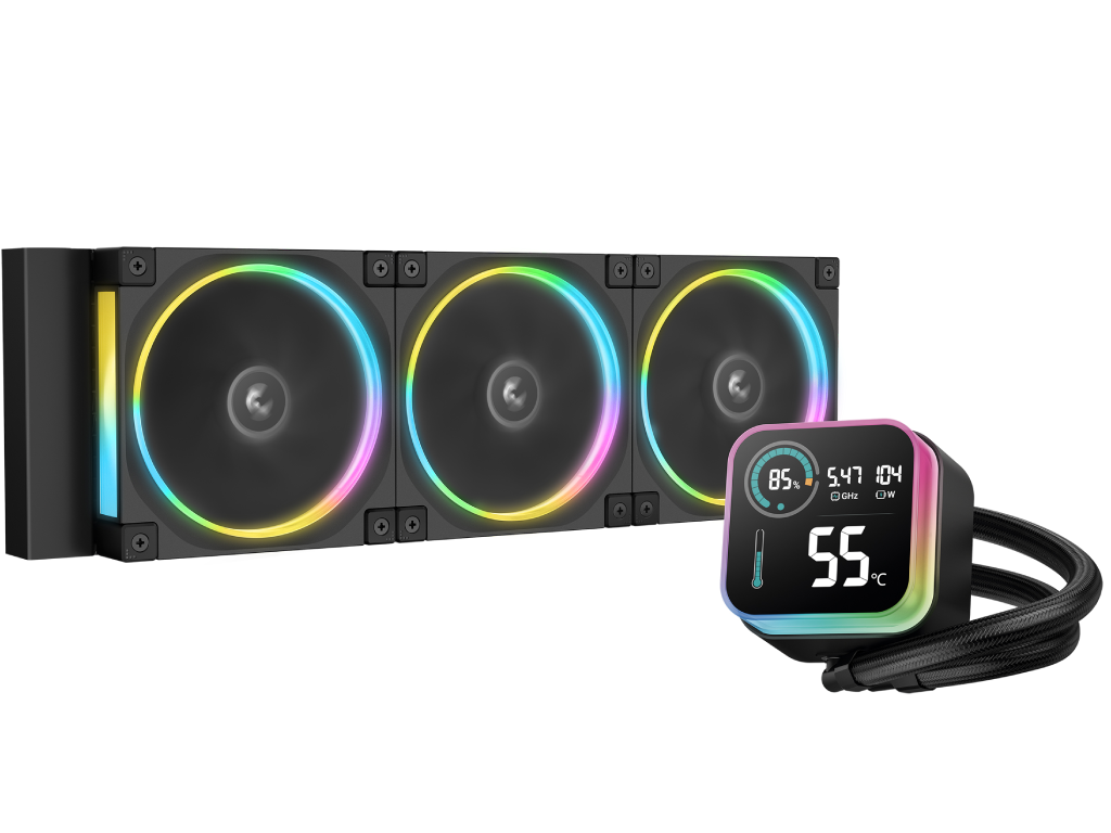 AIO Liquid Cooling Deepcool "LQ360 ULTRA ARGB" ( 32dBA, 500-2150RPM, 55CFM, 3x120mm, 3400 RPM, ARGB, LED Digital Display, 1900g.)