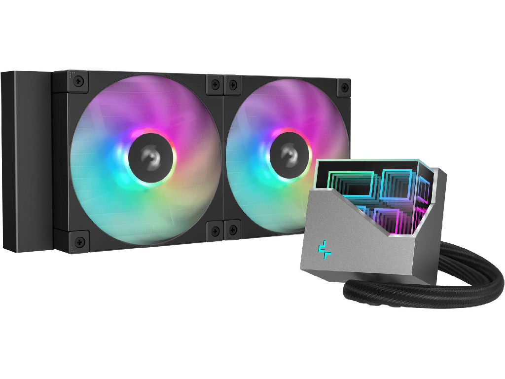 DEEPCOOL Liquid Cooler ”LT240 ARGB”, 240mm radiator, An Antileak Technology LGA1851170012001151 AM5AM4 Up To 280W 2X 120MM Argb FD12 Fans 6002400RPM 3871DBA 7204CFM 4PIN Pwm Hydro Bea
