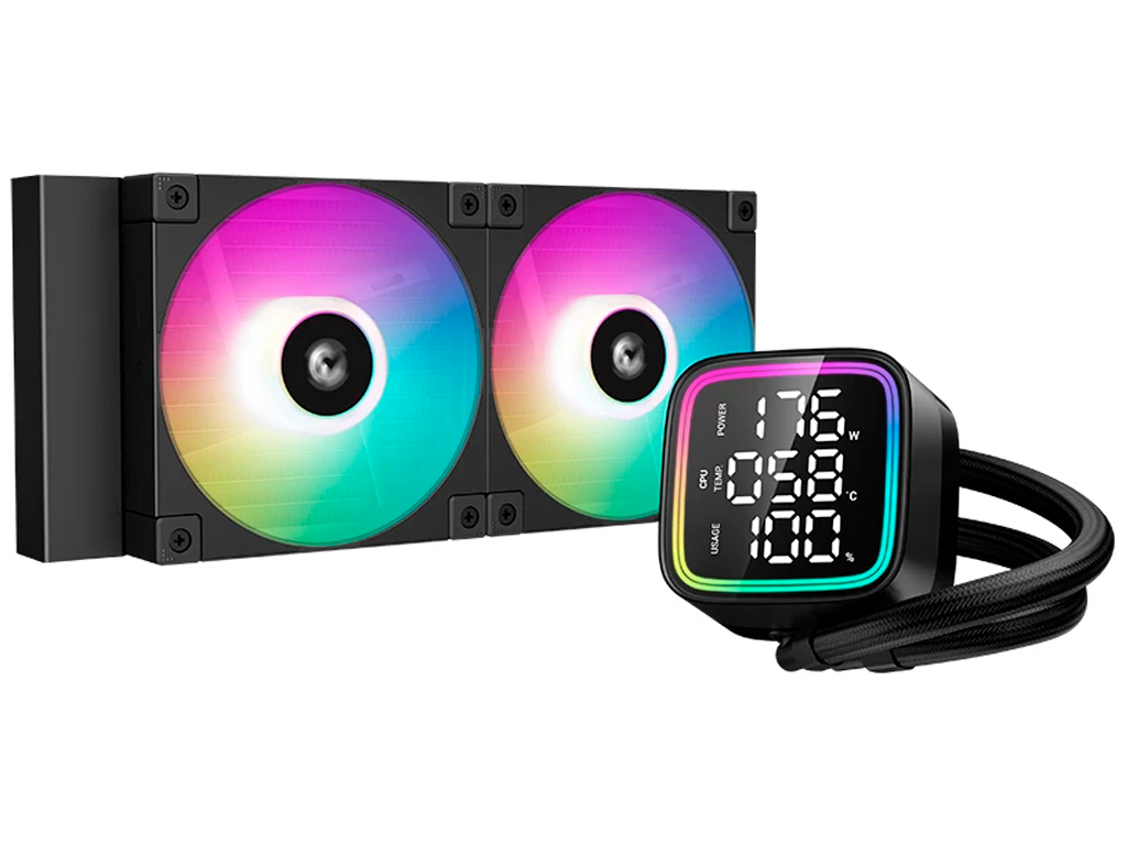 DEEPCOOL Liquid Cooler "LD240", 240mm radiato Radiator Antileak Technology LGA1851170012001151 AM5AM4 Up To 280W 2X 120MM Argb FD12 Fans 6002400RPM 3871DBA 7204CFM 4PIN Pwm Hydro Bearing