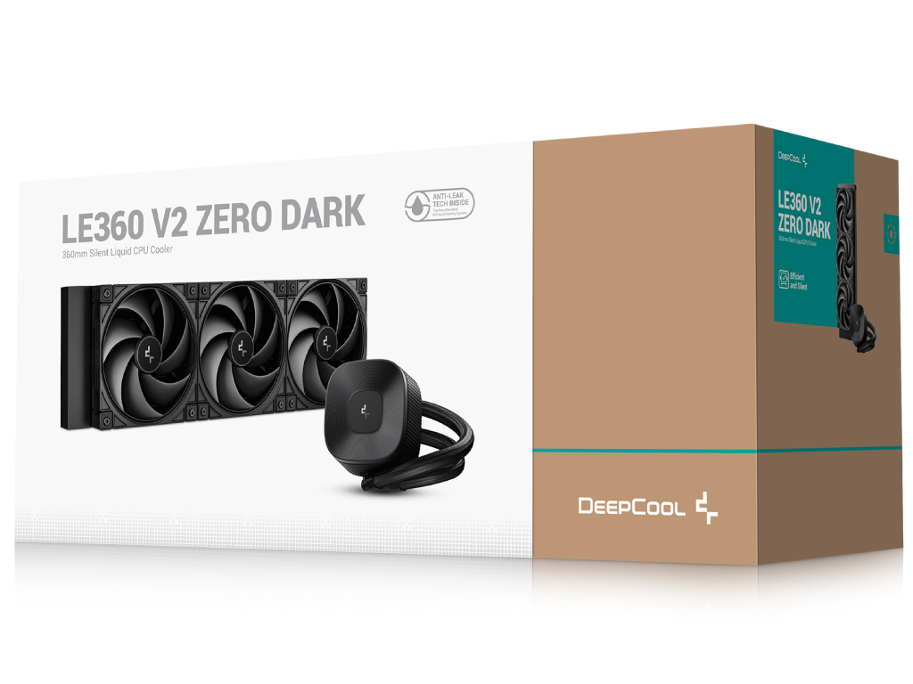 AIO Liquid Cooling Deepcool "LE360 V2 ZERO DARK&qu 2496DBA 5001600RPM 4834CFM 3X120MM 25003400RPM Argb 1554G Black - миниатюра 6