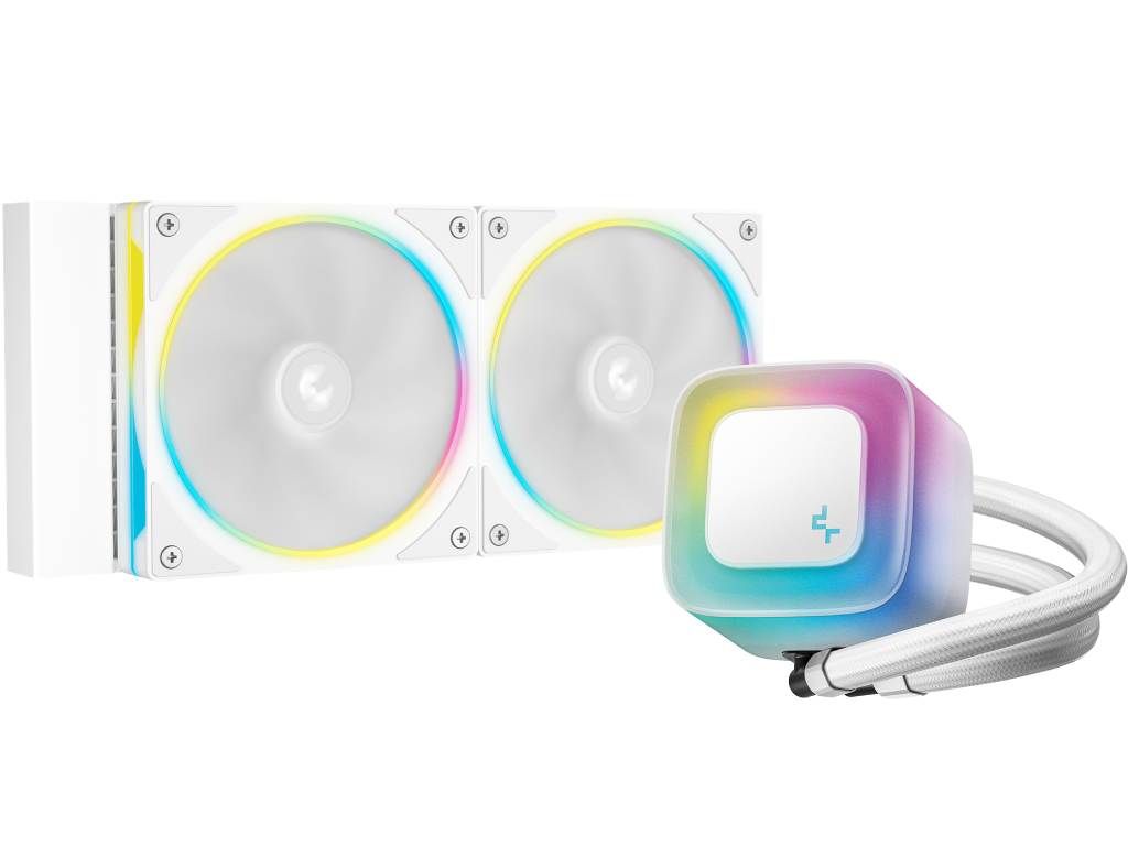 AIO Liquid Cooling Deepcool "LE240 PRO WH" ( 36.07dBA, 400-2400RPM, 66.23CFM, 2x120mm, 2500-3400 RPM, ARGB, 1347g.) White
