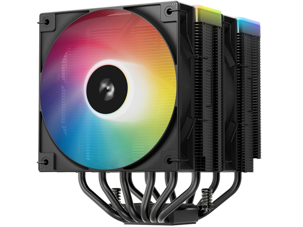 DEEPCOOL Cooler ”AG620 BK ARGB V2”, Intel Socket LGA185 LGA185117001200115X Amd AM5AM4 Up To 260W Dualtower 2X Argb Pwm Fans 120X120X25MM 3001950 RPM10 294 Dba 6788 Cfm 4PIN Pwm Core - миниатюра 2