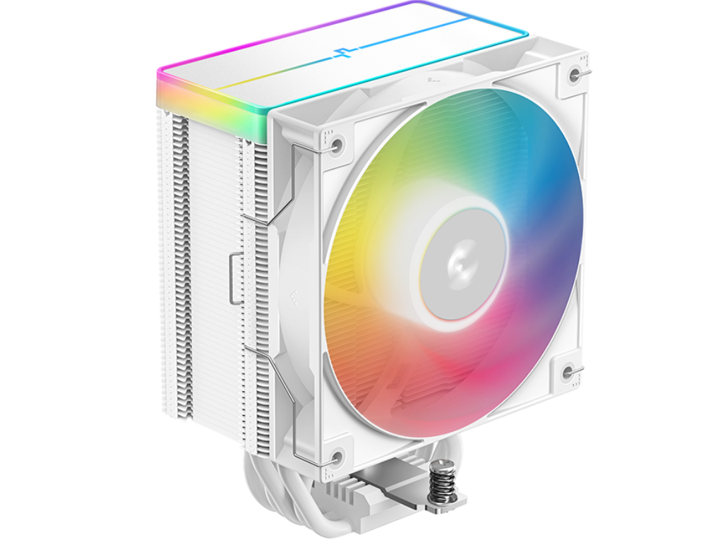 DEEPCOOL Cooler ”AG500 WH ARGB V2”, Intel Socket Intel LGA1851/1700/1200/115x AMD AM5/AM4, up to 240W, 1x ARGB PWM fan 120x120x25mm, 300~1950 RPM±10%, 29.4 dB(A), 67.88 CFM, 4-pin PWM, Hydro Bearing, ARGB top cover translucent logo design, 5x 6mm Cooper heatpipes, White