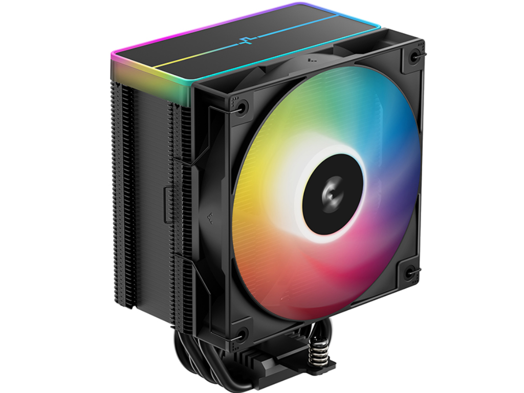 DEEPCOOL Cooler ”AG500 BK ARGB V2”, Intel Socket Intel LGA1851/1700/1200/115x AMD AM5/AM4, up to 240W, 1x ARGB PWM fan 120x120x25mm, 300~1950 RPM±10%, 29.4 dB(A), 67.88 CFM, 4-pin PWM, Hydro Bearing, ARGB top cover translucent logo design, 5x 6mm Cooper heatpipes, Black