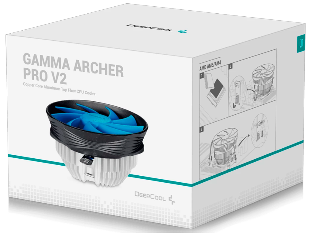 DEEPCOOL Cooler "GAMMA ARCHER PRO V2", Socket LGA1851/1700/1200/115x AM5/AM4, up to 110W, 120х120х25mm, 900~1600 RPM±10%, 17.8~21 dB(A), 55.5CFM, 4-pin PWM, Hydro Bearing, D.A.C. (Double Airflow Channel) - миниатюра 5